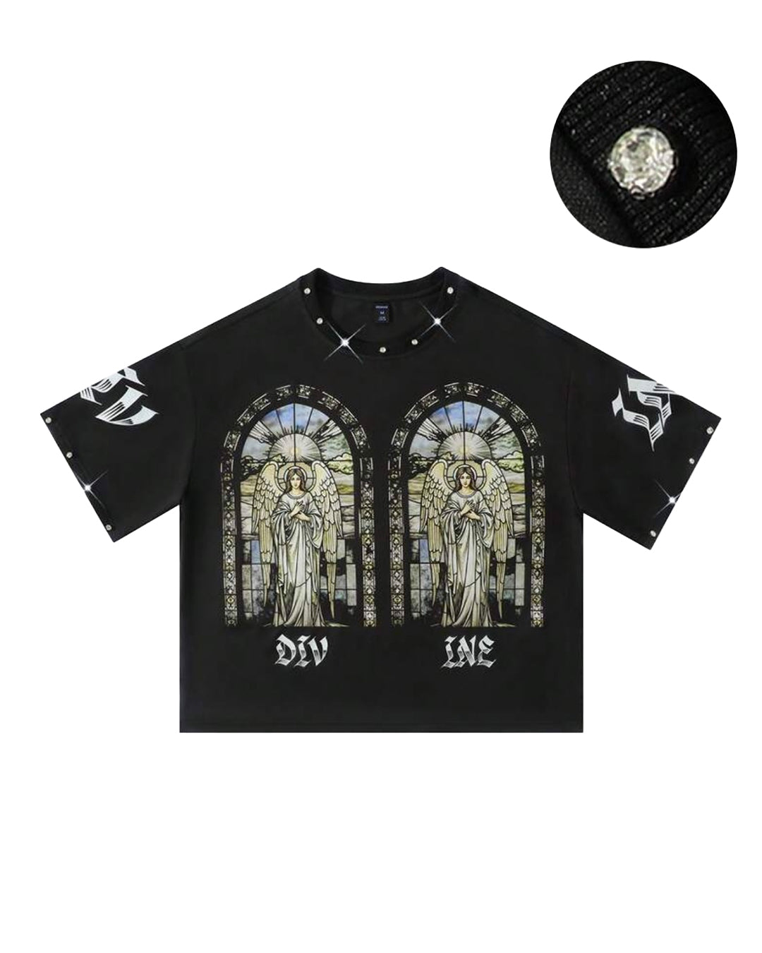 ROMWE Men's Divine T-Shirt [OVERSIZED+RHINESTONES]