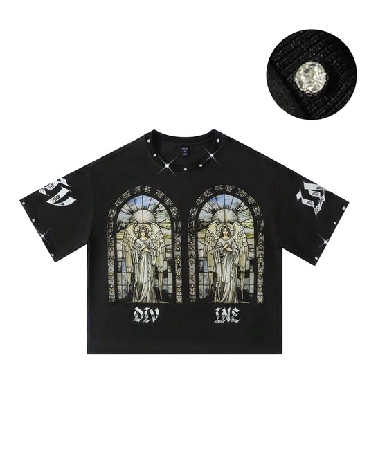 ROMWE Men's Divine T-Shirt [OVERSIZED+RHINESTONES]