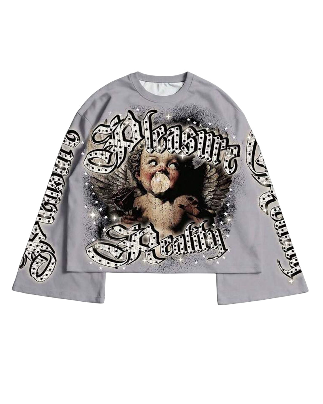 Manfinity Men's Pleasure Reality Long Sleeve T-Shirt - Grey [OVERSIZED]