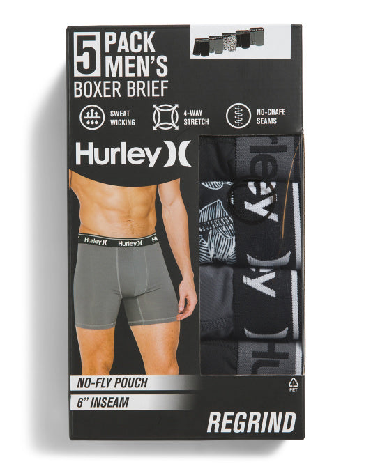 Hurley Men's 5pk Regrind Boxer Briefs